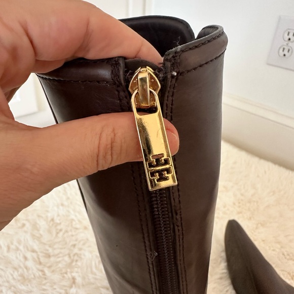 Tory Burch chocolate brown leather Riding Boots Irene, size 7 - Picture 8 of 12